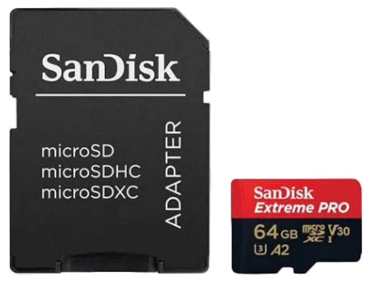 Sandisk 64GB Extreme PRO microSDXC Card + SD Adapter + RescuePRO Deluxe, UHS-I