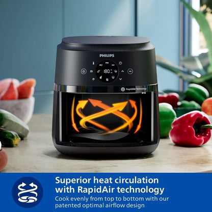 Philips 2000 Series Air Fryer 6.2L – 1700W, RapidAir Tech, Digital Touchscreen Black - (AU Version) - Pristine - Refurbished Philips