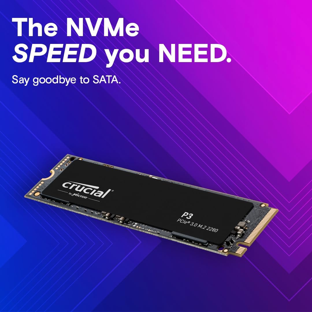 Crucial P3 1TB PCIe 3.0 NVMe M.2 2280 Internal SSD Crucial