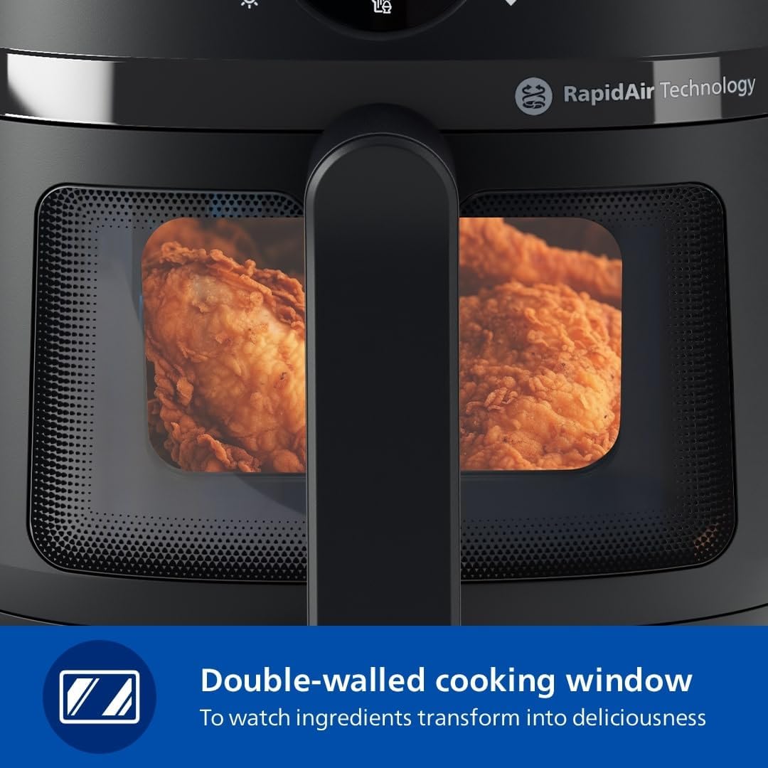 Philips 2000 Series Air Fryer 6.2L – 1700W, RapidAir Tech, Digital Touchscreen Black - (AU Version) - Pristine - Refurbished Philips