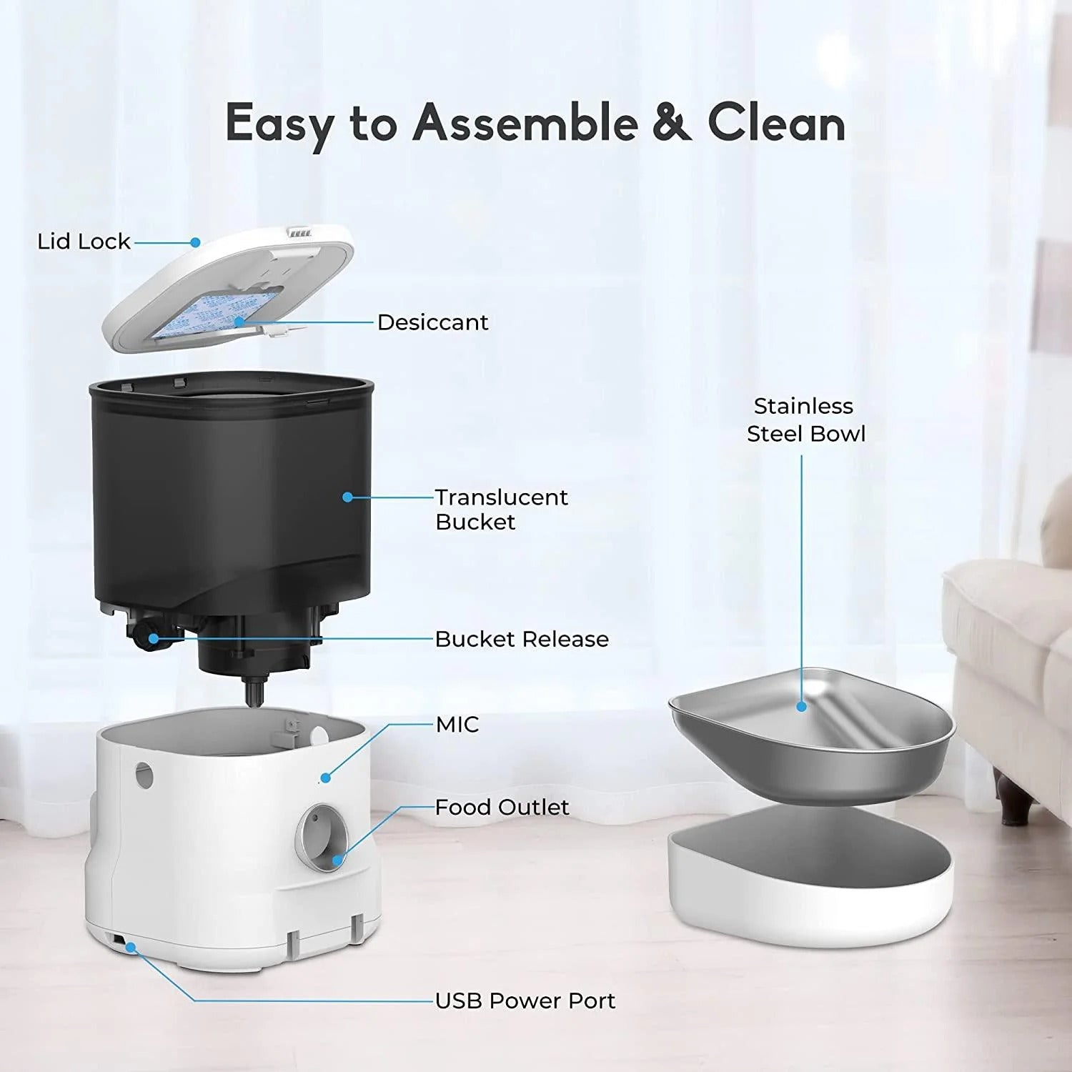Dogness F12 Cube Programmable Feeder 4L – White Dogness