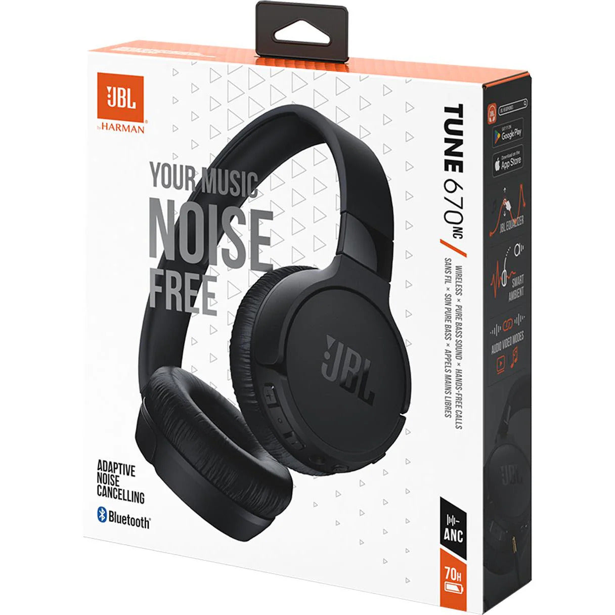 JBL Tune 670BTNC Wireless Noise Cancelling Headphones-Black - (AU version) JBL