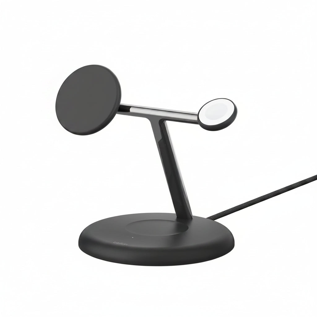 Belkin BoostCharge Pro 3-in-1 Magnetic Charging Stand - Black - MagSafe Wireless Charger Belkin