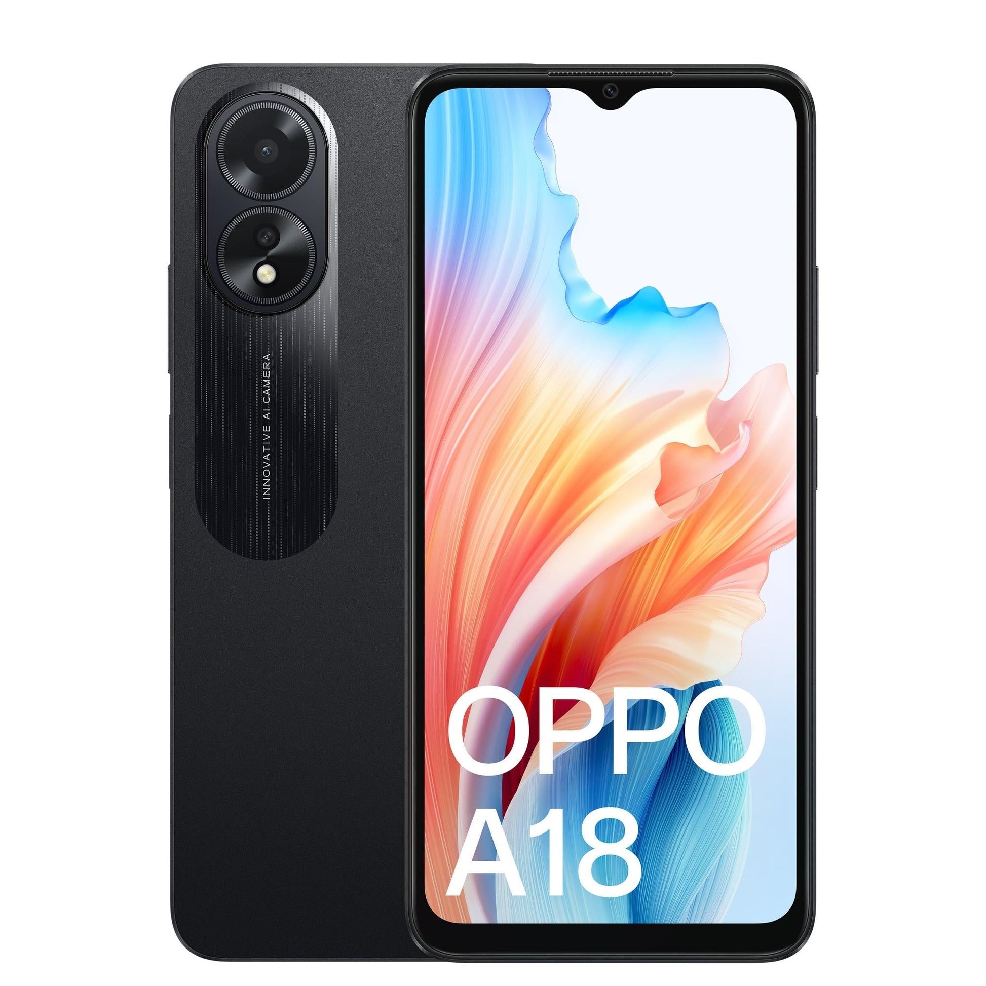 OPPO A18 (Dual Sim, 128GB/4GB, 6.56") – Glowing Black Smartphone (AU Version) Pristine - Refurbished (Copy) OPPO