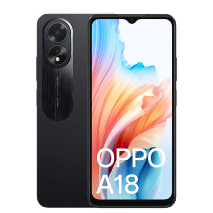 OPPO A18 (Dual Sim, 128GB/4GB, 6.56") – Glowing Black Smartphone (AU Version) Pristine - Refurbished (Copy) OPPO