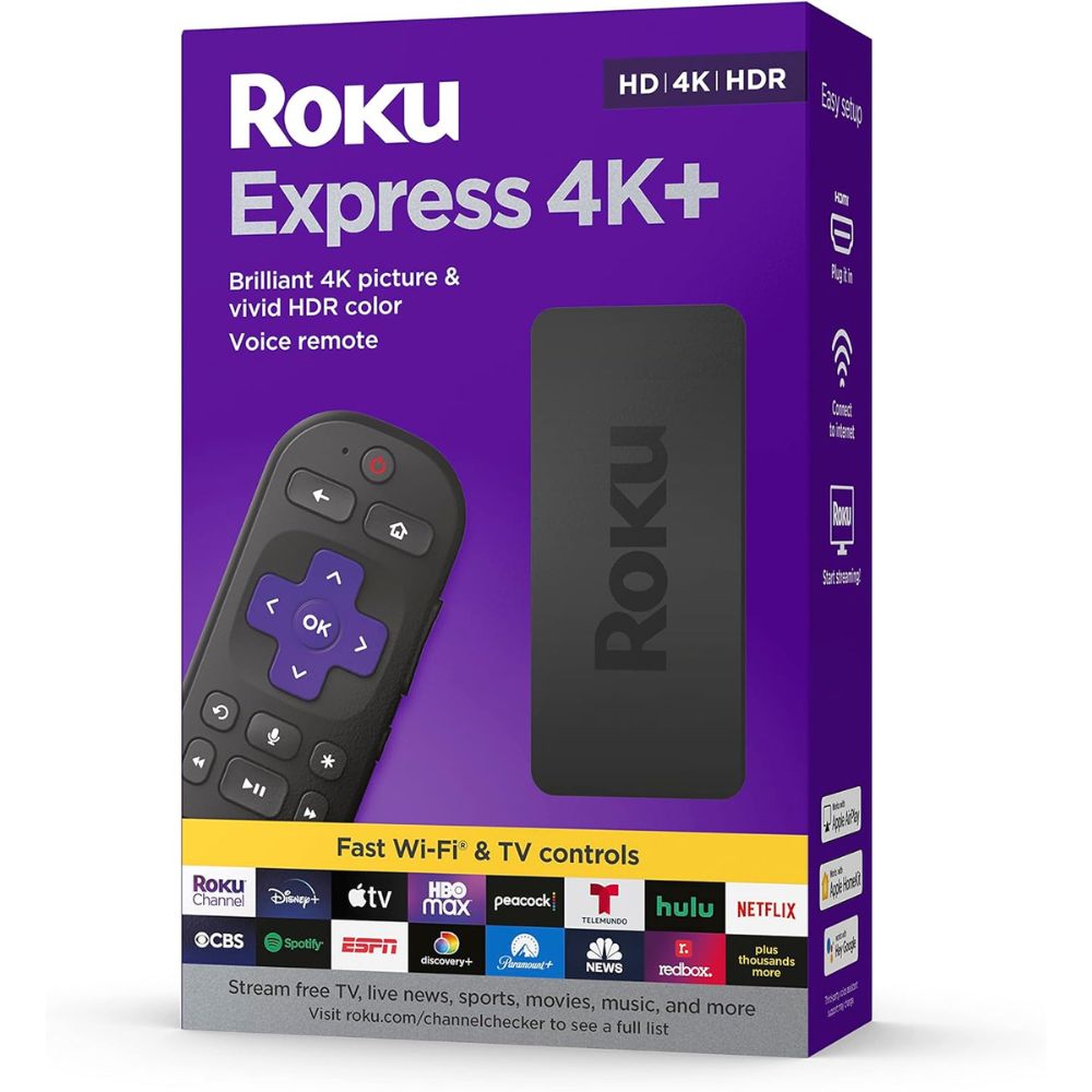 Roku Express 4K+ (2021) Wireless Streaming Voice Remote Media Player Device - Black Tristar Online