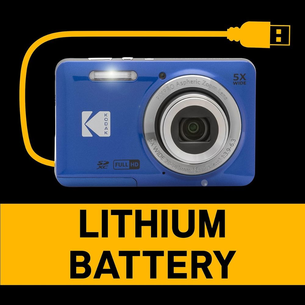 Kodak PixPro FZ55 Blue Digital Camera 16MP, 5x Zoom, 720p HD Kodak