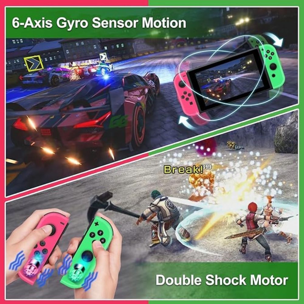 Nintendo Joy Cons for Switch Controllers - Green & Pink - Pristine - Refurbished