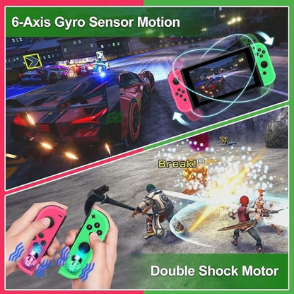Nintendo Joy Cons for Switch Controllers - Green & Pink - Pristine - Refurbished