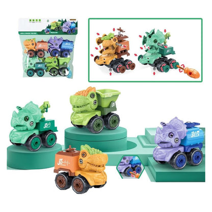 Dinosaur Take Apart Toy Set - Educational Jurassic Construction Toys with Drill for Kids - Puzzle Disassembly, Dinosaur Car Series