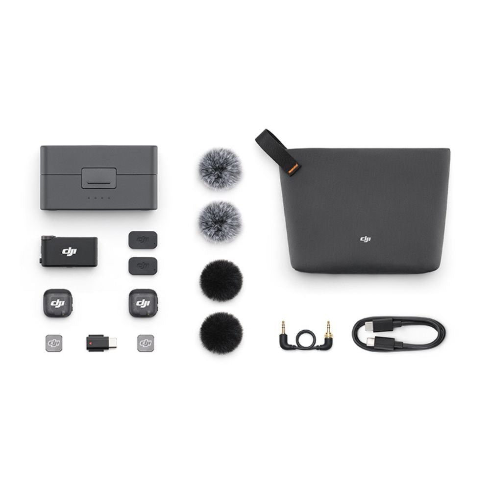 DJI Mic 3 Wireless Microphone Kit 2 Transmitters + 1 Receiver + Charging Case - Black DJI