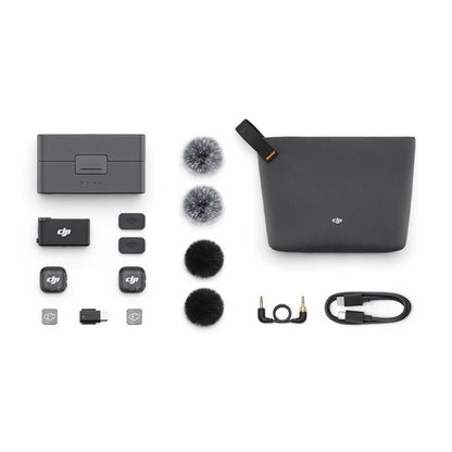 DJI Mic 3 Wireless Microphone Kit 2 Transmitters + 1 Receiver + Charging Case - Black DJI