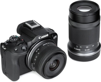 Canon EOS R50 Mirrorless Camera Kit (Black) with RF-S 18-45mm & RF-S 55-210mm Lens Bundle canon