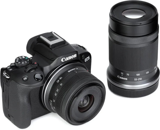 Canon EOS R50 Mirrorless Camera Kit (Black) with RF-S 18-45mm & RF-S 55-210mm Lens Bundle canon