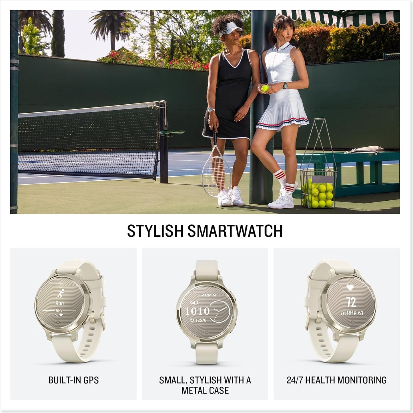 Garmin Lily 2 Smartwatch – Cream Gold with Coconut Silicone Band Garmin