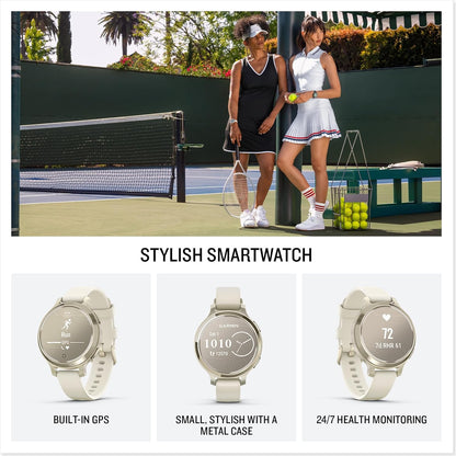 Garmin Lily 2 Smartwatch – Cream Gold with Coconut Silicone Band Garmin