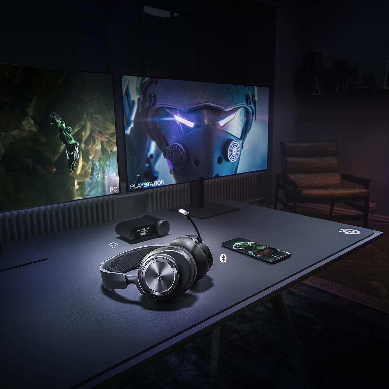 SteelSeries Arctis Nova Pro Wireless + Bluetooth - PC, PlayStation & Switch - Active Noise Cancellation, Dual 36+ Hour Battery, AI Noise-Cancelling ClearCast Gen 2 Mic Steelseries