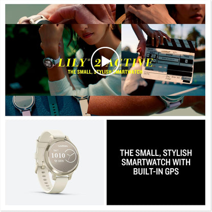 Garmin Lily 2 Smartwatch – Cream Gold with Coconut Silicone Band Garmin