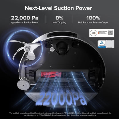 Roborock Saros 10 Robot Vacuum Mop Ultra-Slim 22000Pa Suction Power DuoDivide Anti-Tangle Brush VibraRise 4.0 Mopping System with RockDock Ultra 2.0 - White - Brand New Roborock