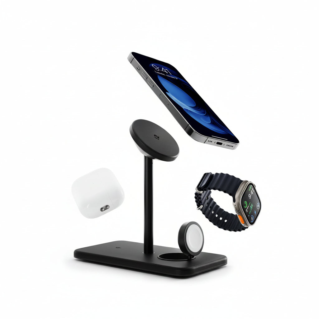 SPROUT Qi2 Magnetic 2-in-1 Wireless Charger - Black- Fast Charging Stand for iPhone & AirPods - Excellent - Refurbished
