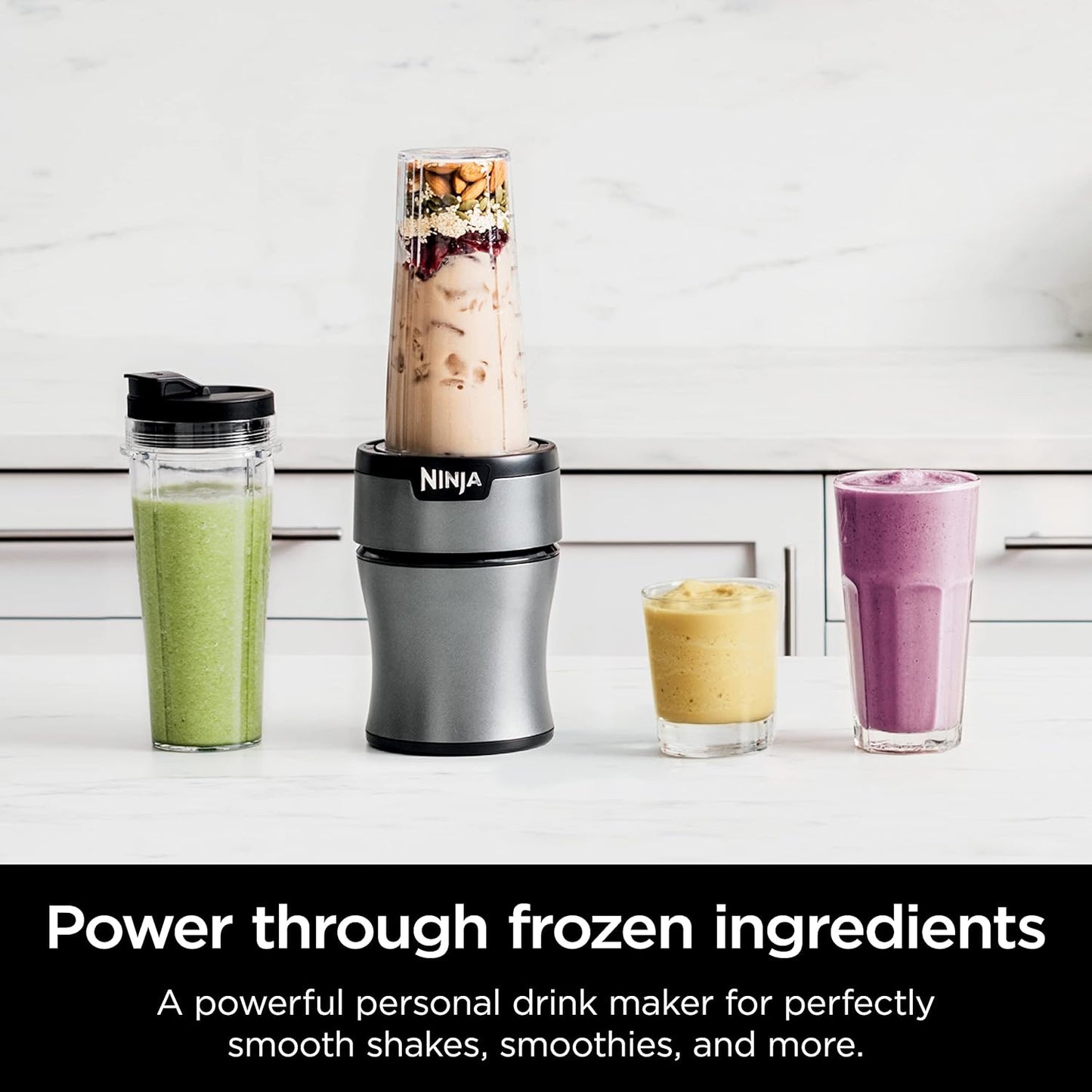 Powerful Ninja Nutri-Blender Plus 900W Personal Blender for Smoothies, Shakes & Ice Crushing Black - (AU Version) - Pristine - refurbished Ninja