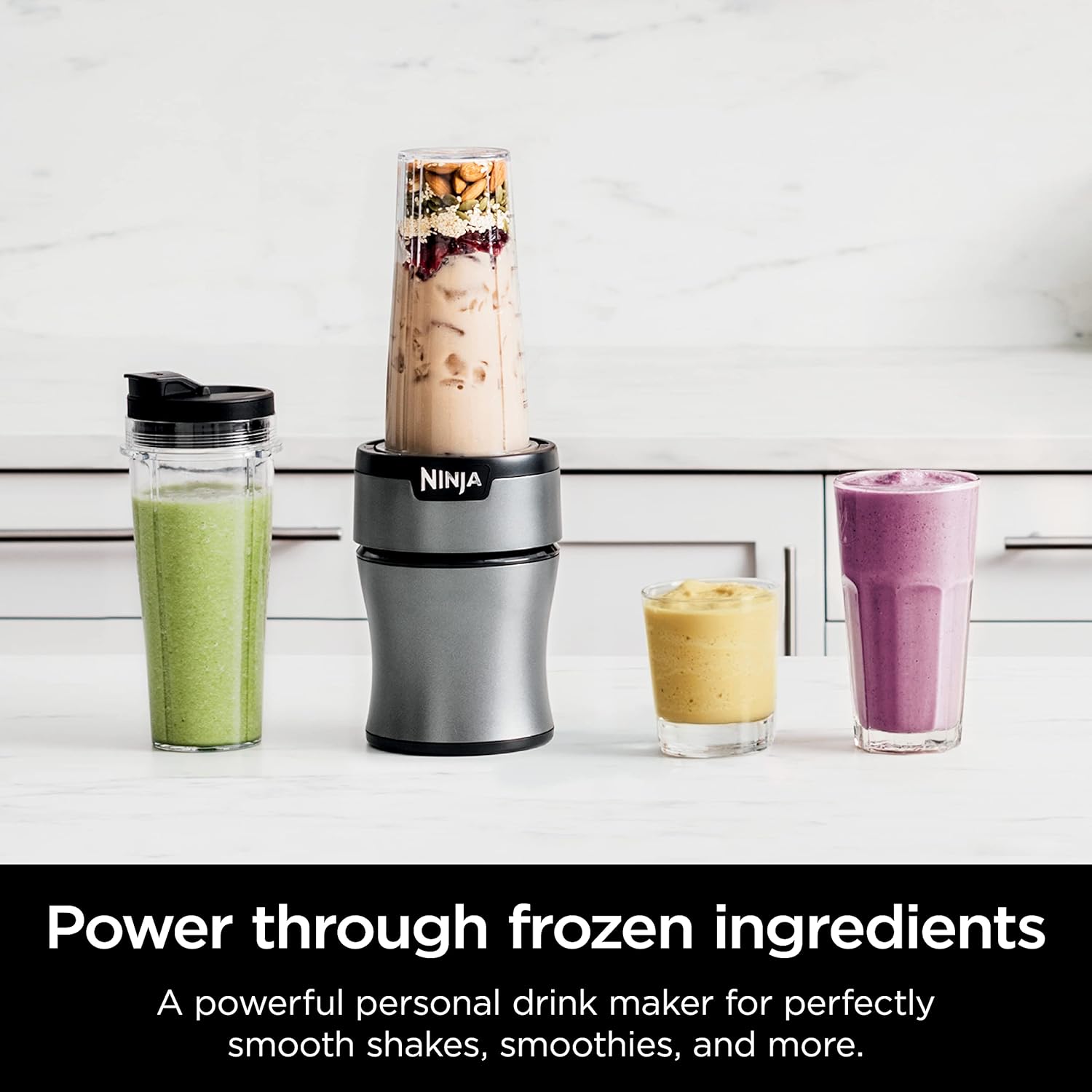 Powerful Ninja Nutri-Blender Plus 900W Personal Blender for Smoothies, Shakes & Ice Crushing Black - (AU Version) - Pristine - refurbished Ninja