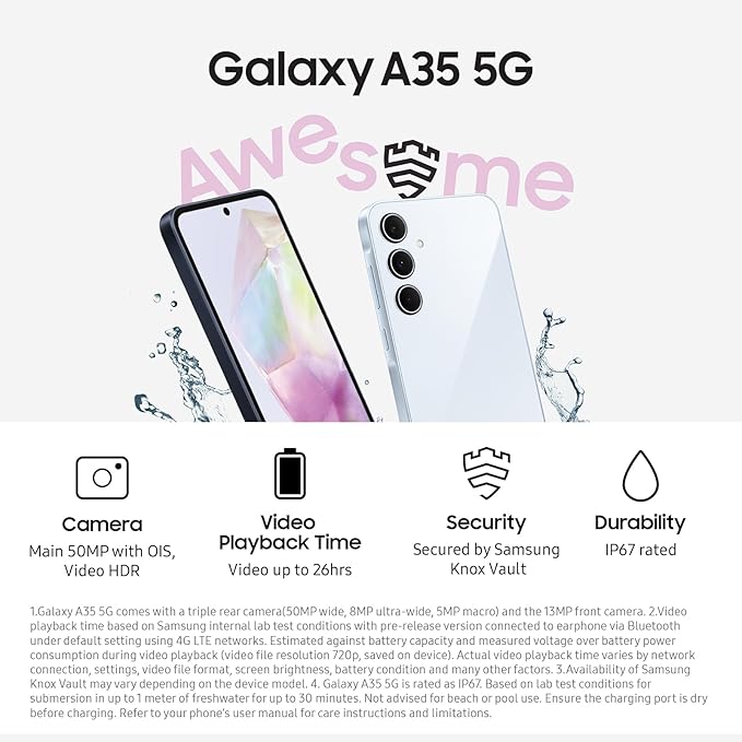 Samsung Galaxy A35 5G 6GB 128GB - Awesome Navy - Excellent Refurbished Samsung