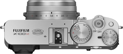 Fujifilm X100VI Digital Camera – 40MP, 6-Stop IBIS, 4K/6.2K Video - Silver Fujifilm