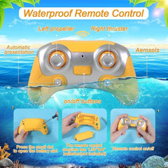 Spraying Boat High-Efficiency RC - Safe Remote Control Racing Ship - Fun RC Motorboat Toy for Family Bonding - Yellow Tristar