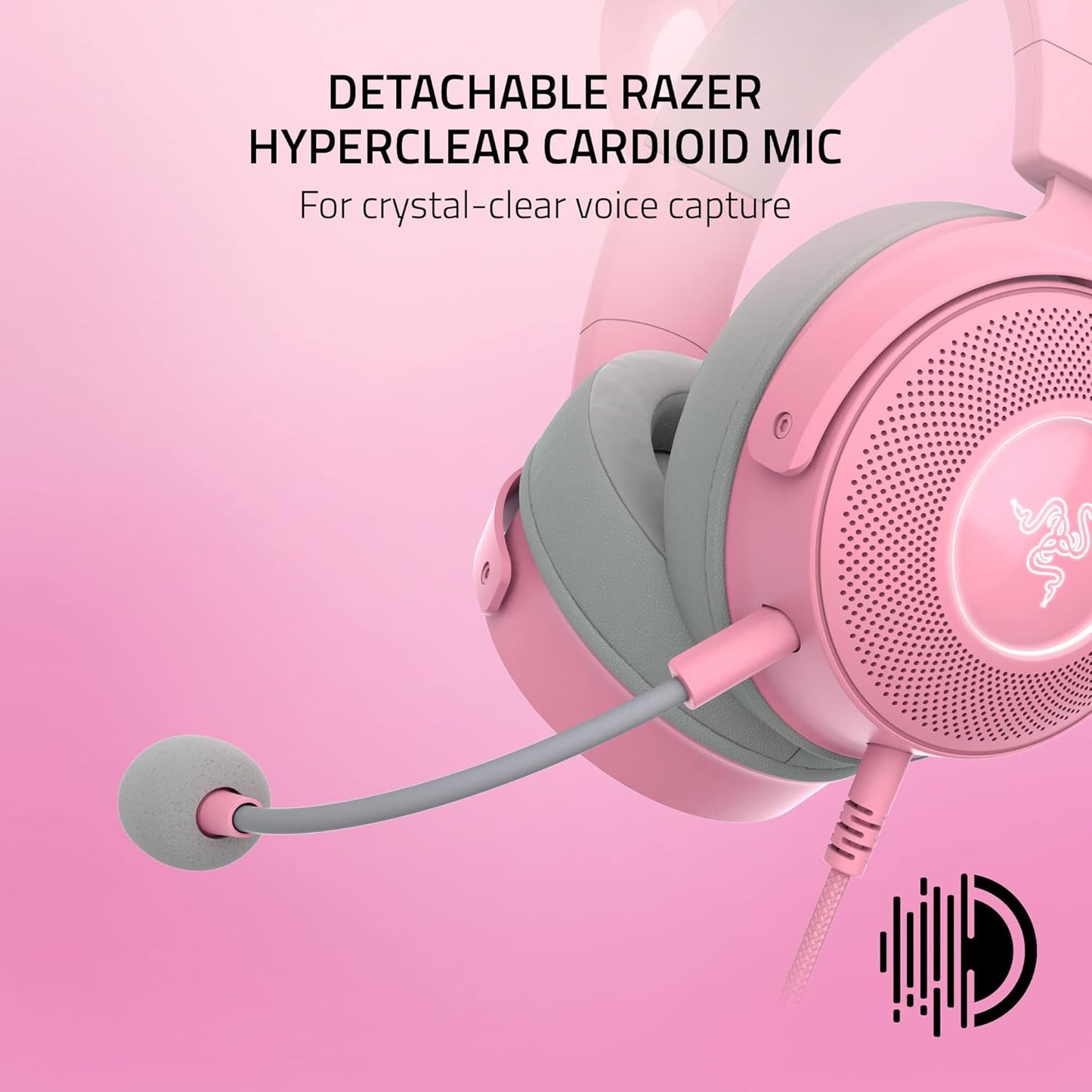 Razer Kraken Kitty V2 Pro Wired RGB Headset – Quartz Pink - Open Never Used Razer