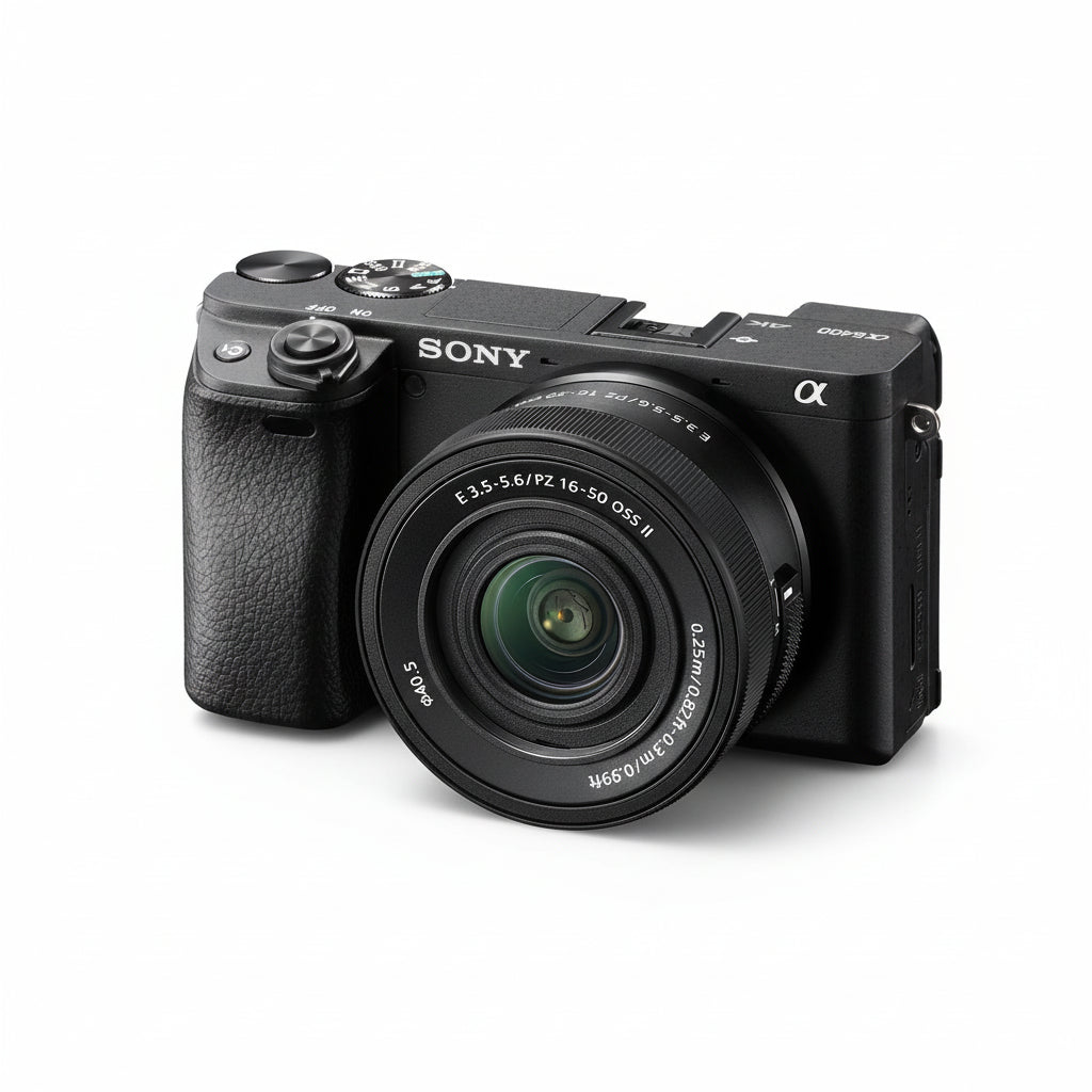 Sony Alpha A6400 Twin Lens Kit - Black/Silver with 16-50mm & 55-210mm Lenses