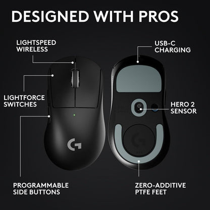 Logitech G PRO X Superlight 2 Wireless Gaming Mouse DEX Black