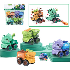 Dinosaur Take Apart Toy Set - Educational Jurassic Construction Toys with Drill for Kids - Puzzle Disassembly, Dinosaur Car Series Tristar