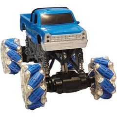 Climbing Stunt Car with Cool Lights and Music - Skidding and Drift Action - 2.4GHz - 1:16 Scale (Blue) Tristar