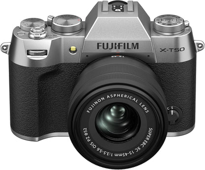 Fujifilm X-T50 Silver Mirrorless Camera Body – High-Resolution Sensor Fujifilm