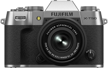 Fujifilm X-T50 Silver Mirrorless Camera Body – High-Resolution Sensor Fujifilm
