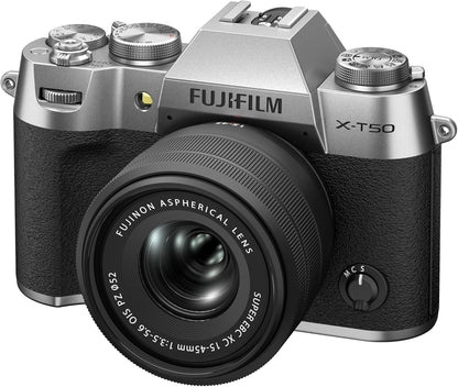 Fujifilm X-T50 Silver Mirrorless Camera Body – High-Resolution Sensor Fujifilm