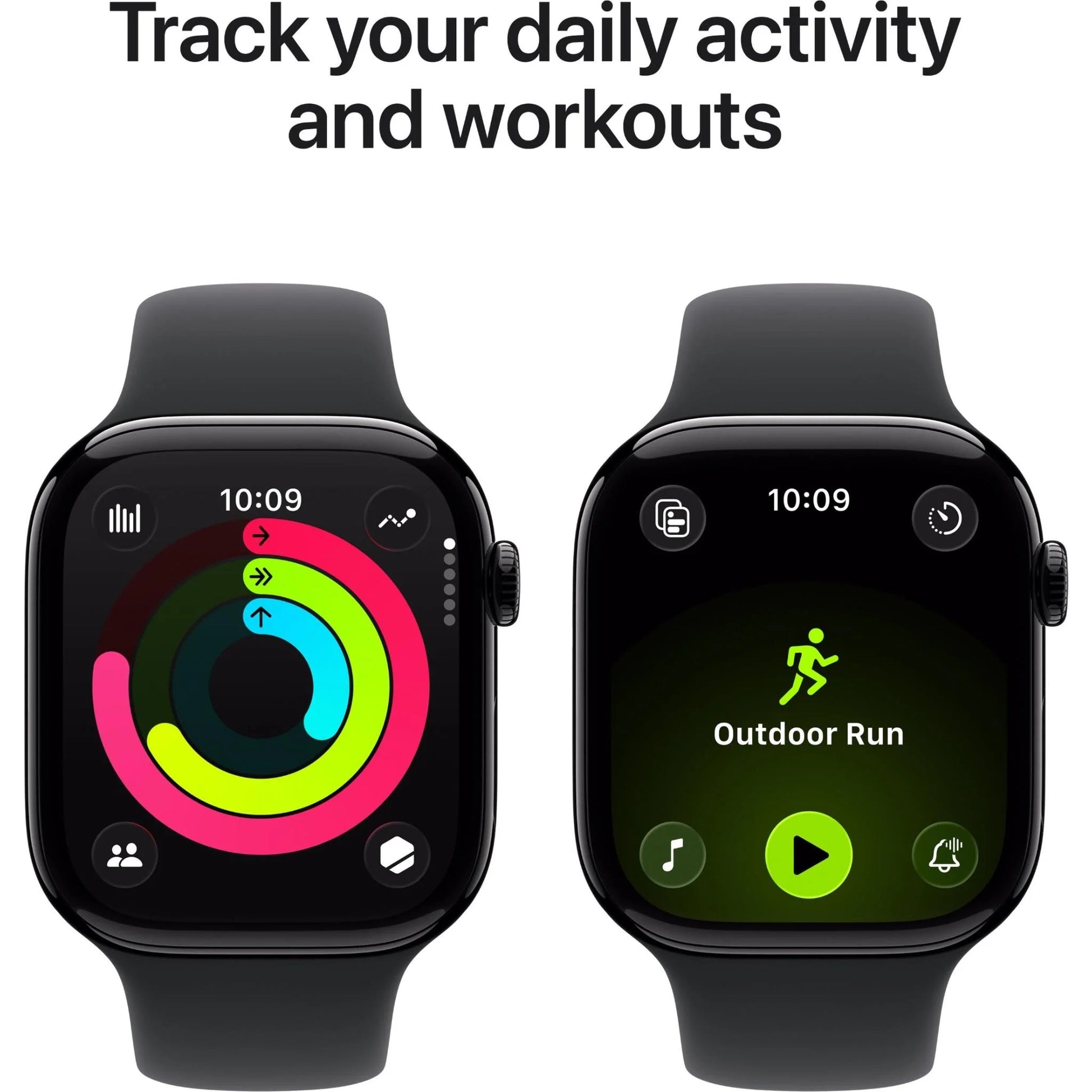 Apple Watch Series 11 46mm Jet Black Aluminium Case GPS Sport Band (M/L) – Black APPLE