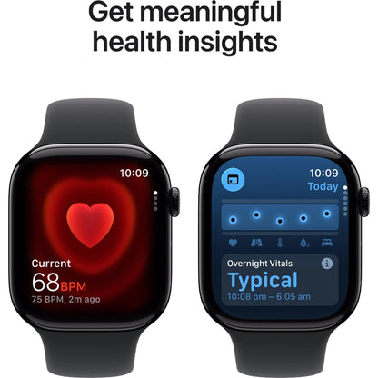Apple Watch Series 11 46mm Jet Black Aluminium Case GPS Sport Band (M/L) – Black APPLE