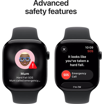 Apple Watch Series 11 46mm Jet Black Aluminium Case GPS Sport Band (M/L) – Black APPLE