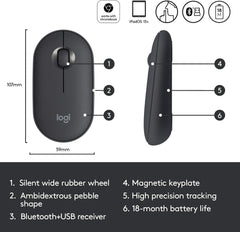Logitech M350 Pebble Wireless Mouse - Graphite Logitech