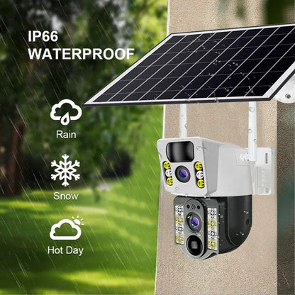 8MP 4K Wireless Solar Camera - 4G SIM & WiFi Outdoor Dual Lens IP Security Camera - PIR Motion Detection - V380  - Pristine - Refurbished Tristar Online