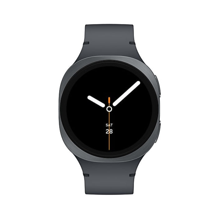 Galaxy Watch 8 40mm Black on wrist displaying Energy Score tile with steps, sleep and readiness metrics.