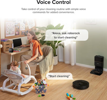 Roborock Q8 Max+ Plus Robot Vacuum & Mop Cleaner with Self-Emptying - Black Roborock