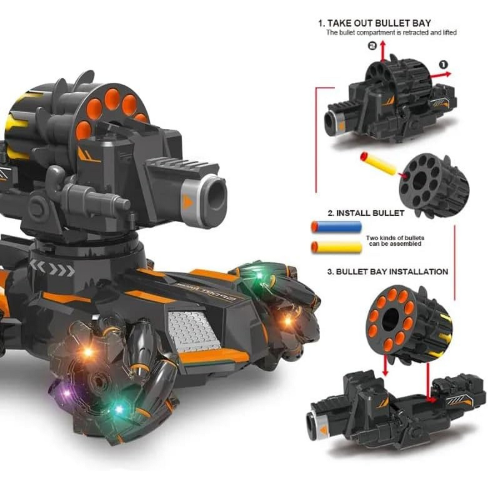 Gesture Sensing Stunt Car Remote Control - Soft Bullet Shooting - Lateral Remote Control - Exciting Toy Kit Tristar