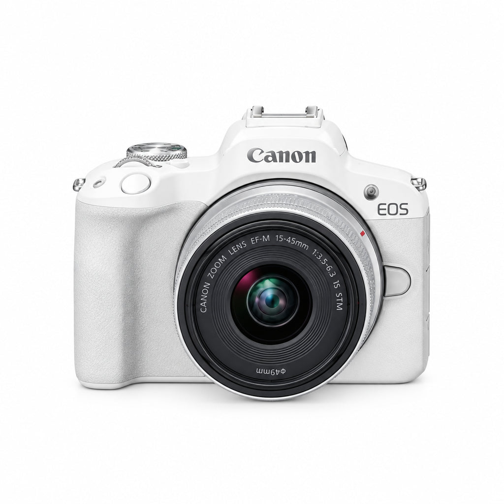 Canon EOS R50 Mirrorless Camera Kit (Black) with RF-S 18-45mm & RF-S 55-210mm Lens Bundle - Silver