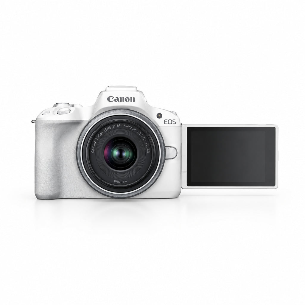 Canon EOS R50 Mirrorless Camera Kit (Black) with RF-S 18-45mm & RF-S 55-210mm Lens Bundle - Silver
