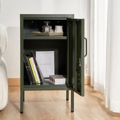 Artiss Bedside Table Metal Cabinet - Green