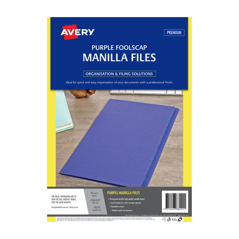 AV Manilla Folder Prpl FC Pk20 Avery