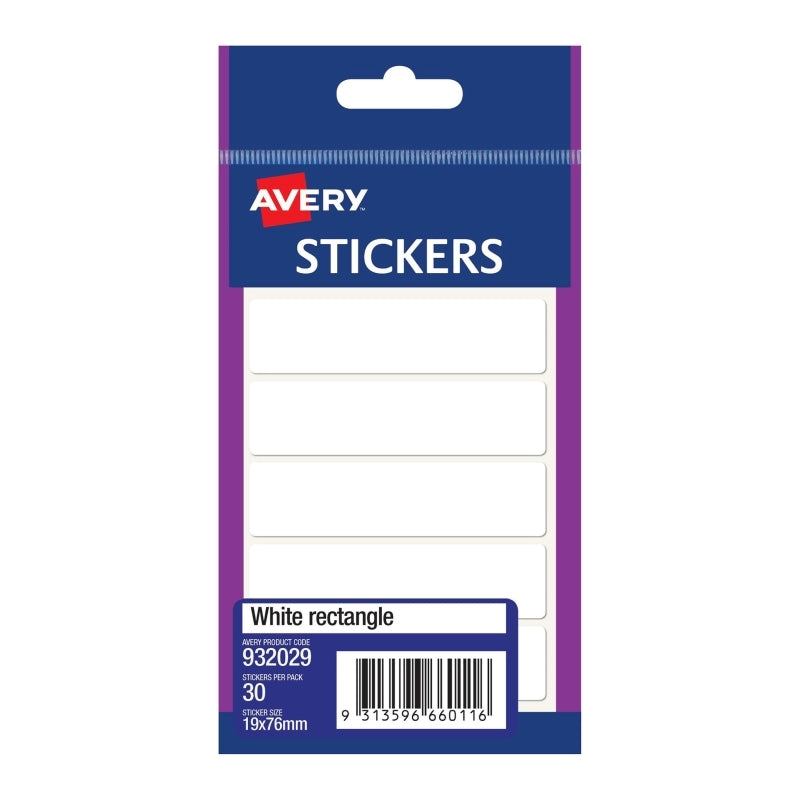 AV StickerRect 19X76 Pk30 Bx10 Avery